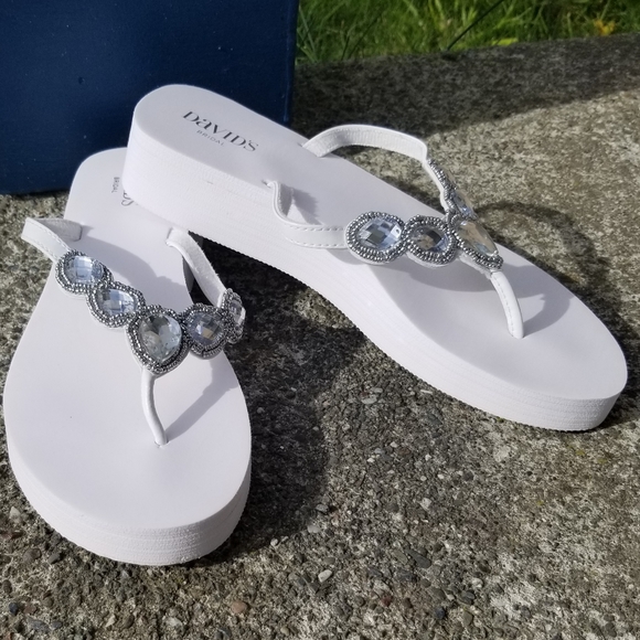 bridal wedge flip flops